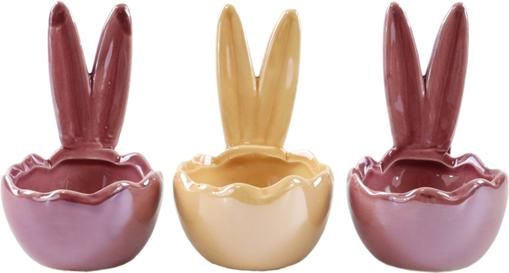 Dekoschalen-Set Hasenohren Glossy aus Porzellan, 3-tlg.