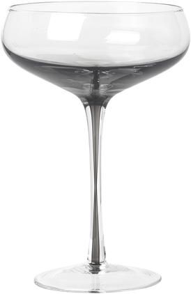 Mundgeblasene Champagnerschalen Smoke mit grauem Farbverlauf, 4 Stück
