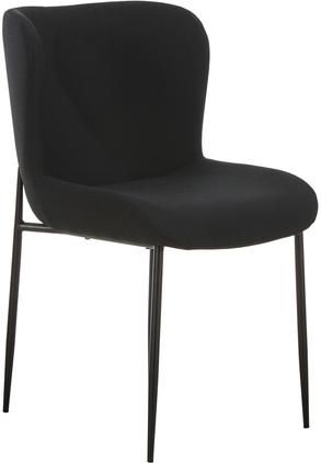 Polsterstuhl Tess in Schwarz aus Webstoff