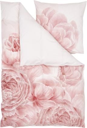 Baumwollperkal-Bettwäsche Rosario mit Aquarell Blumen-Print