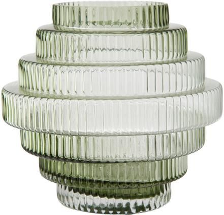 Transparente Design-Vase Rilla mit Grünschimmer