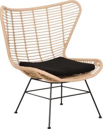 Polyrattan-Ohrensessel Costa in Hellbraun