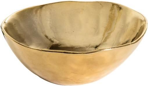 Goldfarbene Porzellanschale Funky Table mit unregelmäßigem Rand
