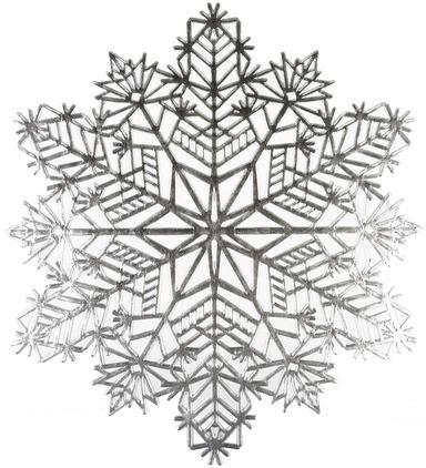 Schneeflocken-Tischsets Snowflake in Silber, 2 Stück