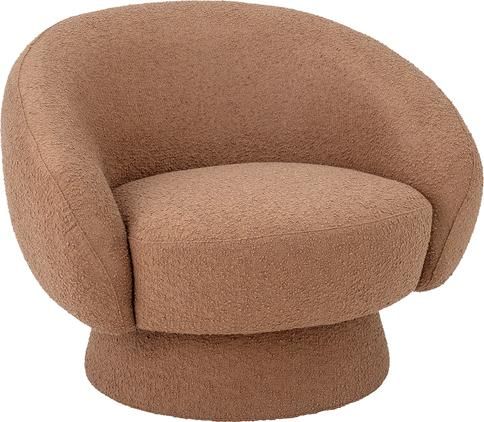 Bouclé-Loungesessel Ted in Braun