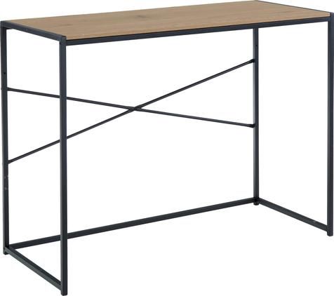 Schmaler Schreibtisch Seaford aus Holz und Metall