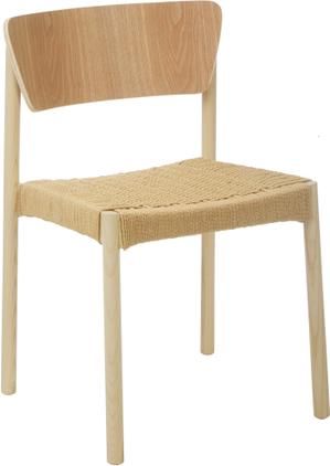 Holzstühle Danny mit Rattan-Sitzfläche, 2 Stück