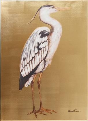 Cuadro en lienzo pintado a mano Heron