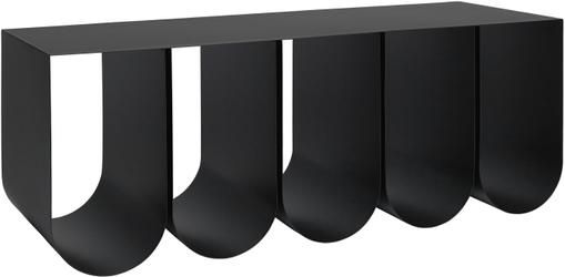 Metall-Sitzbank Curved in Schwarz