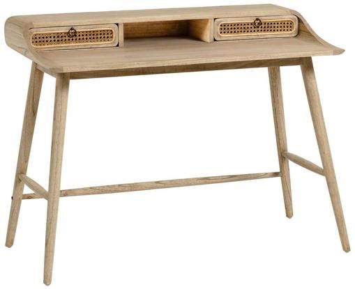 Schreibtisch Nalu aus Holz mit Wiener Geflecht