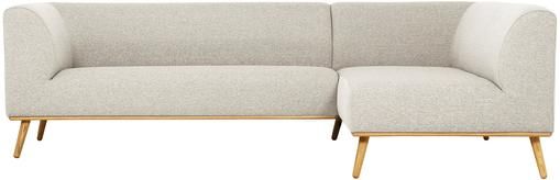 Ecksofa Archie in Beige mit Eichenholz-Füßen