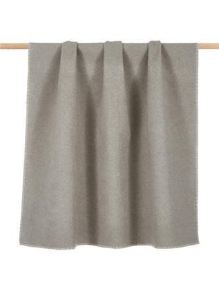 Baumwollflanelldecke Sylt in Beige mit Ziernaht