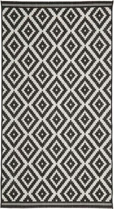 Vzorovaný koberec do interiéru/exteriéru Miami, čierna/biela