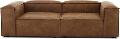 Modulares Sofa Lennon (3-Sitzer) in Braun aus recyceltem Leder