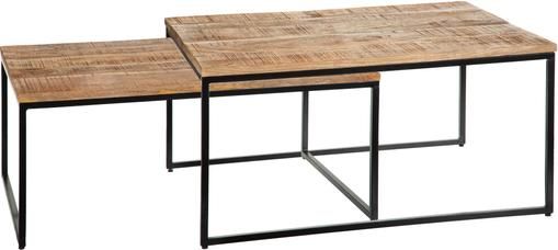 Set de mesas de centro de madera y metal Kentin, 2 pzas.