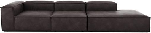 Modulare XL-Ottomane Lennon in Braungrau aus recyceltem Leder