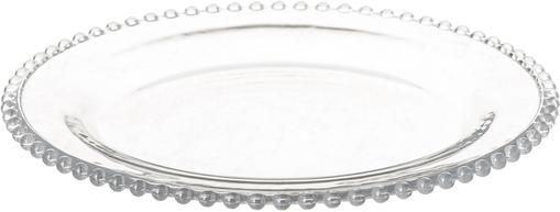 Glas-Dessertteller Perles mit Randdekor, 2 Stück