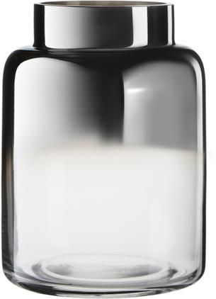 Mundgeblasene Glas-Vase Uma mit Chrom-Schimmer