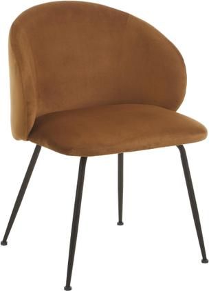 Samt-Polsterstühle Luisa in Braun, 2 Stück