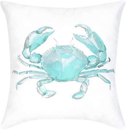 Kissenhülle Crabby mit Print in Aquarelloptik