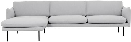 Ecksofa Moby in Hellgrau mit Metall-Füssen