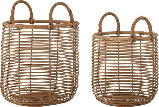 Handgefertigtes Aufbewahrungskörbe Lyng aus Rattan, 2er-Set