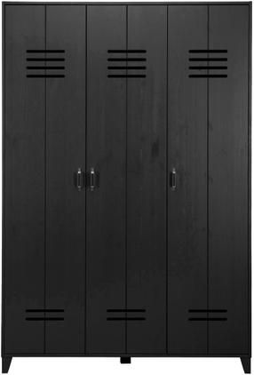 Holzkleiderschrank Locker in Schwarz