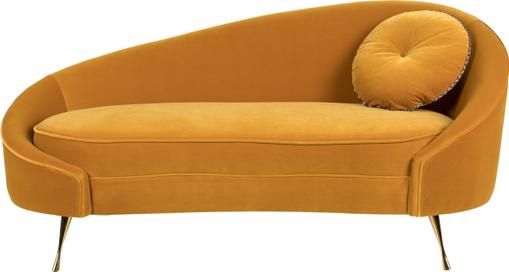 Designer Samt-Sofa I Am Not A Croissant (2-Sitzer) in Gelb