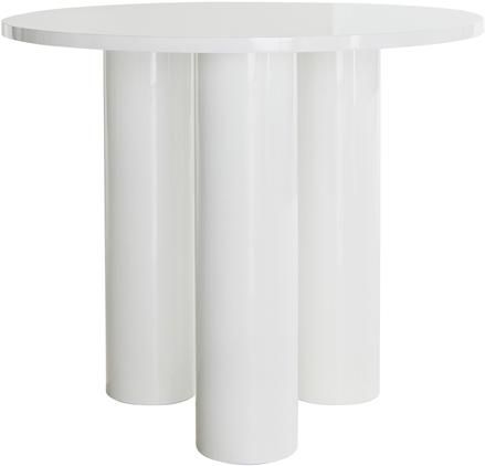Runder Tisch Colette in Weiß, glänzend