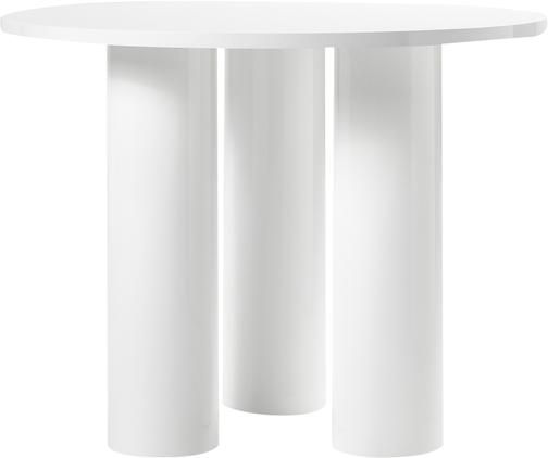 Runder Tisch Colette in Weiß, glänzend