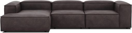 Modulares Ecksofa Lennon in Braungrau aus recyceltem Leder