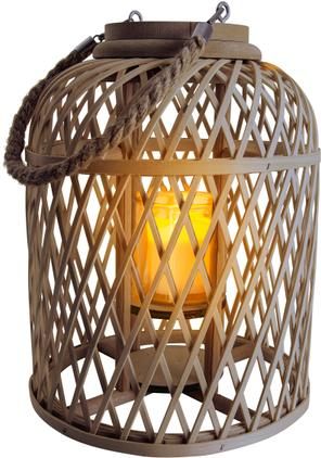 Solar LED-Kerze Korab mit Bambuskorb