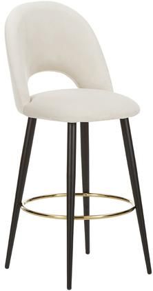 Samt-Barstuhl Rachel in Beige