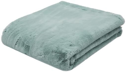 Kuscheldecke Mette aus Kunstfell in Salbeigrün