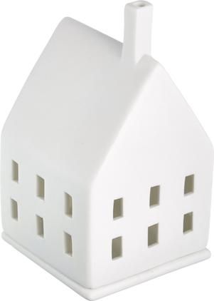 Photophore maison porcelaine blanc Living