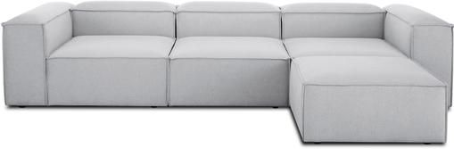 Modulares Sofa Lennon (4-Sitzer) mit Hocker in Hellgrau