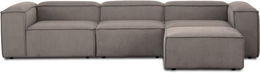Modulares Sofa Lennon (4-Sitzer) mit Hocker in Braun aus Cord