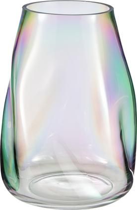 Mundgeblasene Glas-Vase Rainbow, irisierend