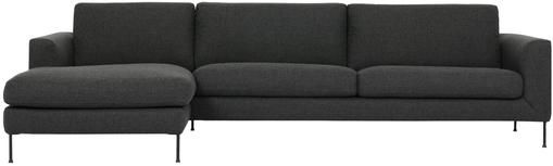 Ecksofa Cucita (4-Sitzer) in Anthrazit mit Metall-Füßen