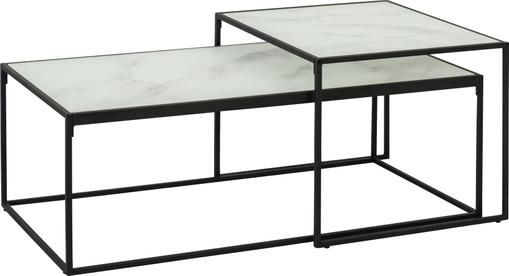 Couchtisch-Set Bolton in Marmoroptik, 2-tlg.