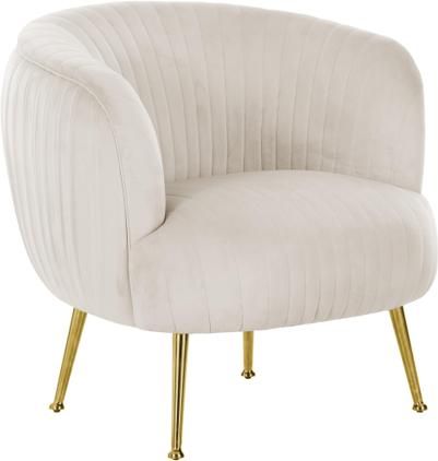 Samt-Cocktailsessel Cara in Beige