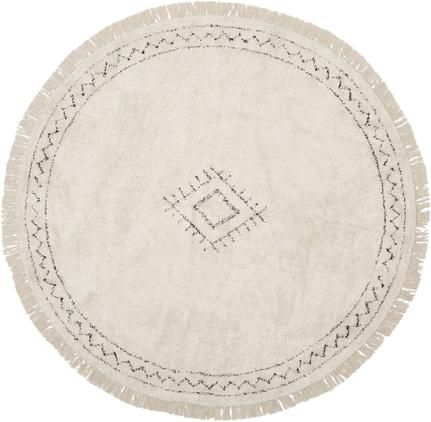 Okrúhly bavlnený boho koberec so strapcami Fionn