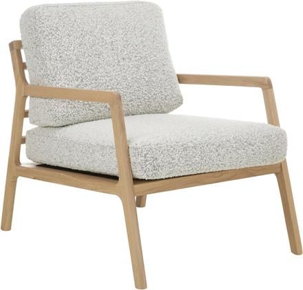 Bouclé-Sessel Becky aus Eichenholz