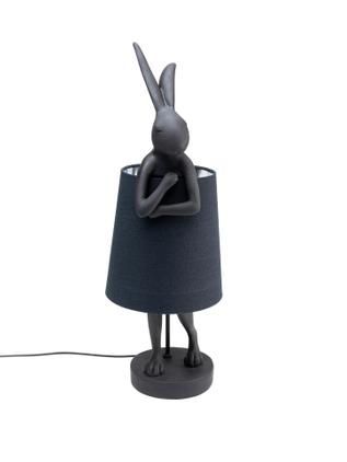 Große Design Tischlampe Rabbit in Schwarz