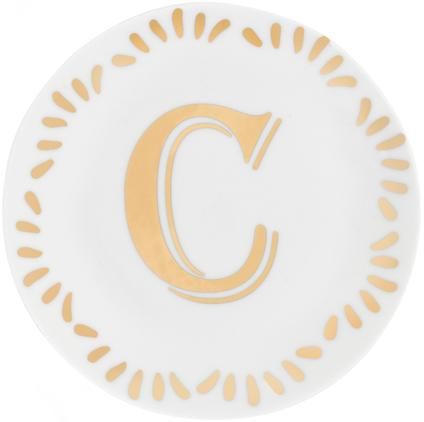 Malý porcelánový talíř na pečivo s písmenem Yours (varianty od A do Z)