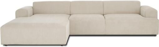 Cord-Ecksofa Melva (4-Sitzer) in Beige