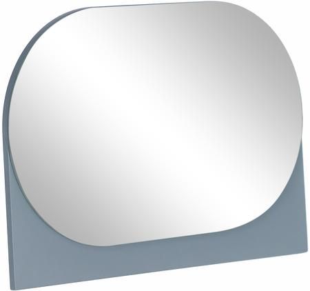 Ovaler Kosmetikspiegel Mica mit grauem Holzrahmen