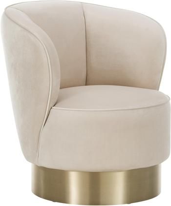 Samt-Cocktailsessel Olivia in Beige