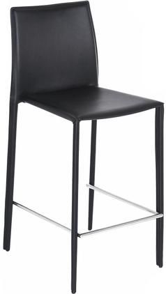 Leder-Thekenstühle Boréalys in Schwarz, 2 Stück