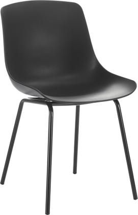 Kunststoffstühle Dave mit Metallbeinen in Schwarz, 2 Stück